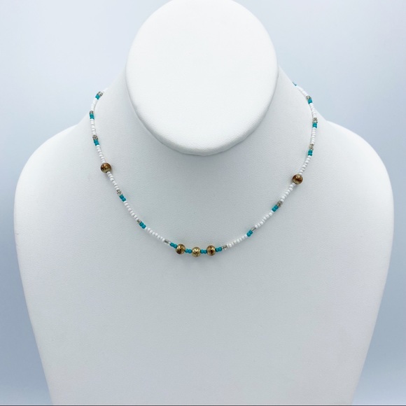 Aldo Seed Bead Beaded Single Strand Boho Collar Necklace - Picture 9 of 9